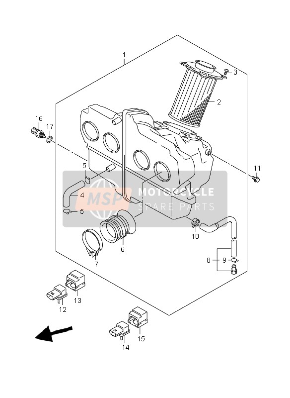 Suzuki GSX1400(Z) 2007 Air Cleaner for a 2007 Suzuki GSX1400(Z)