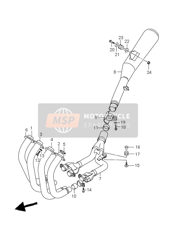 Suzuki GSX1400(Z) 2007 Silenziatore per un 2007 Suzuki GSX1400(Z)