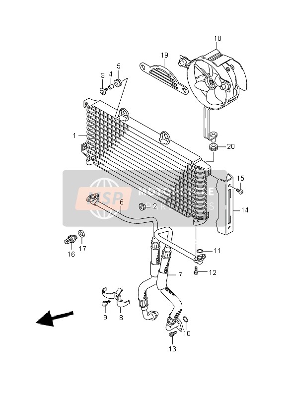 Suzuki GSX1400(Z) 2007 Oil Cooler for a 2007 Suzuki GSX1400(Z)