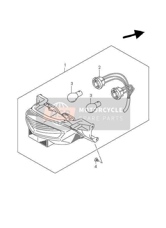 Suzuki GSX1400(Z) 2007 Fanale posteriore combinato per un 2007 Suzuki GSX1400(Z)