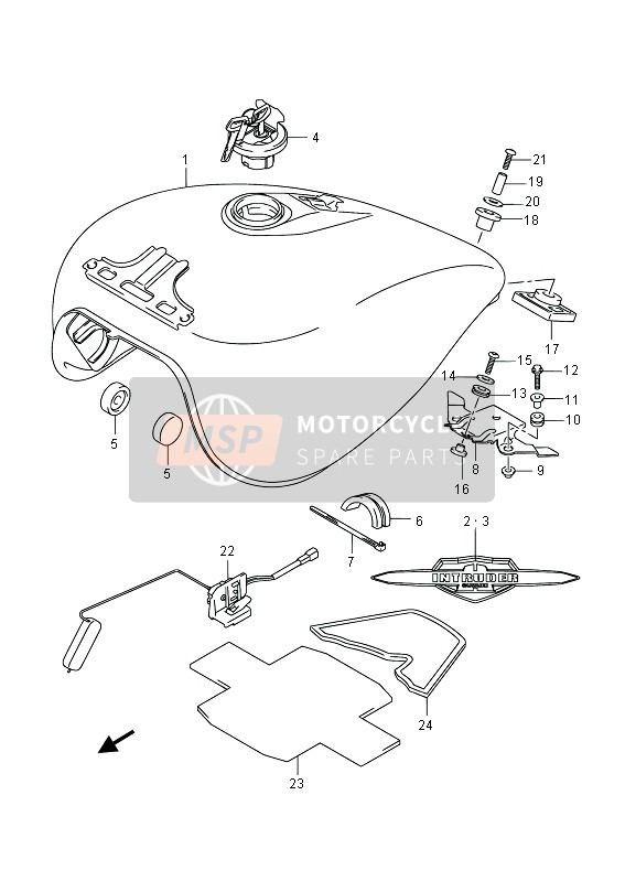 Suzuki VZ800 INTRUDER 2013 Réservoir d'essence (VZ800 E19) pour un 2013 Suzuki VZ800 INTRUDER