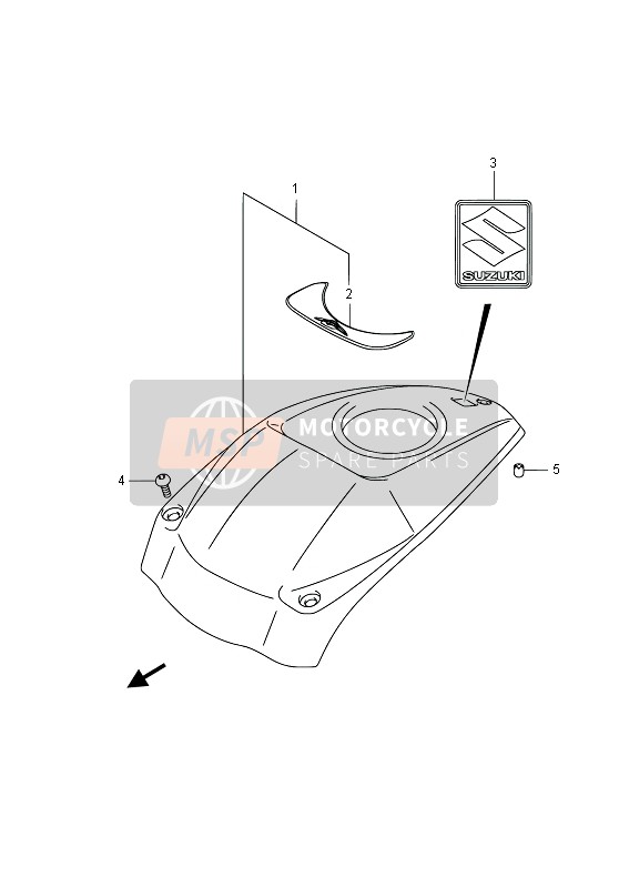 Suzuki VZ800 INTRUDER 2013 Fuel Tank Cover for a 2013 Suzuki VZ800 INTRUDER