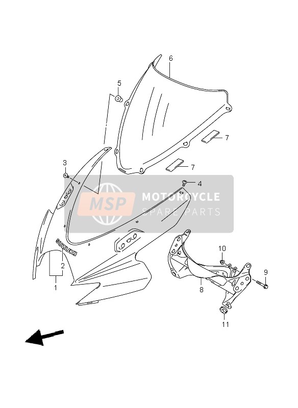 Suzuki GSX-R600 2007 Carenatura del corpo per un 2007 Suzuki GSX-R600