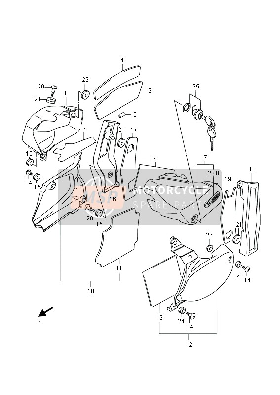 4711039G50YMD, Cover, Frame Rh (Silver), Suzuki, 0