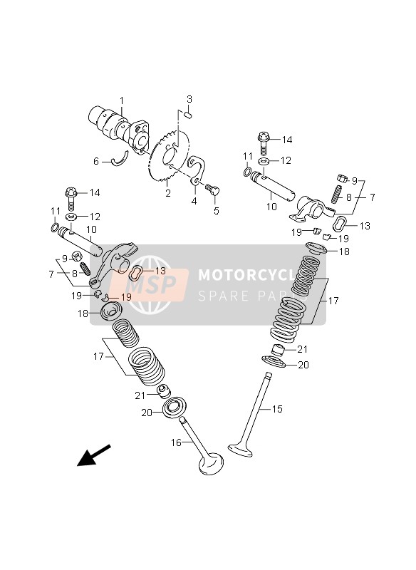 Suzuki GZ125 MARAUDER 2007 Arbre À Cames & Soupape pour un 2007 Suzuki GZ125 MARAUDER