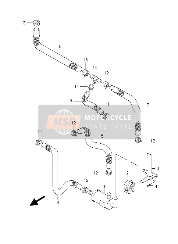 Suzuki GZ125 MARAUDER 2007 Tubo del carburante per un 2007 Suzuki GZ125 MARAUDER