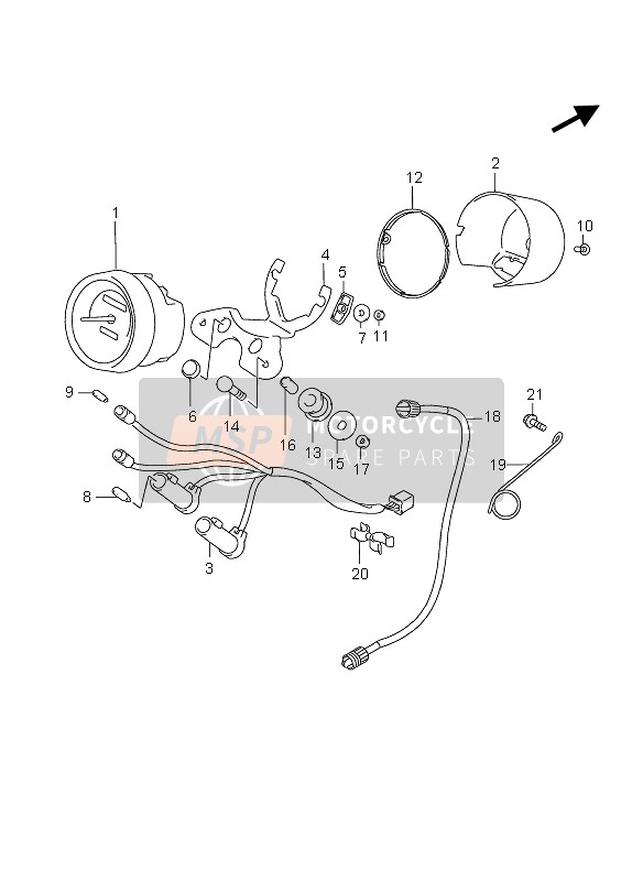 3411013F50, Speedometer (Kilo), Suzuki, 2