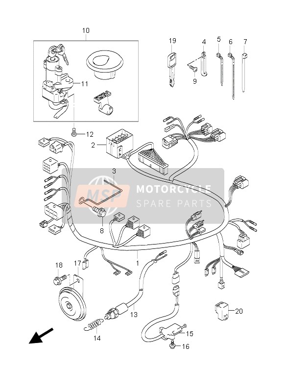 Suzuki GZ125 MARAUDER 2007 Wiring Harness for a 2007 Suzuki GZ125 MARAUDER