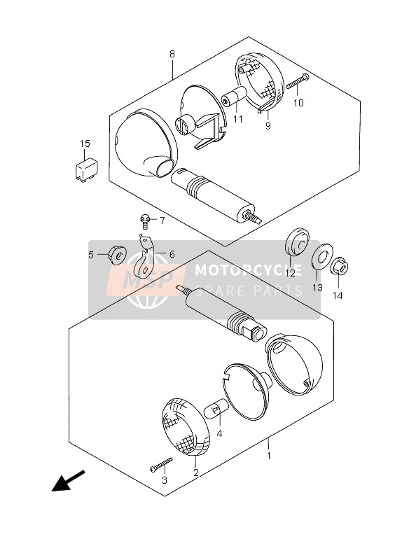 Suzuki GZ250 MARAUDER 2007 Lampe de clignotant pour un 2007 Suzuki GZ250 MARAUDER