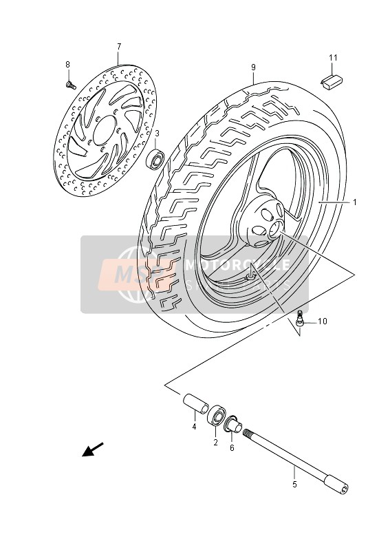 Suzuki VZ800 INTRUDER 2013 Front Wheel for a 2013 Suzuki VZ800 INTRUDER