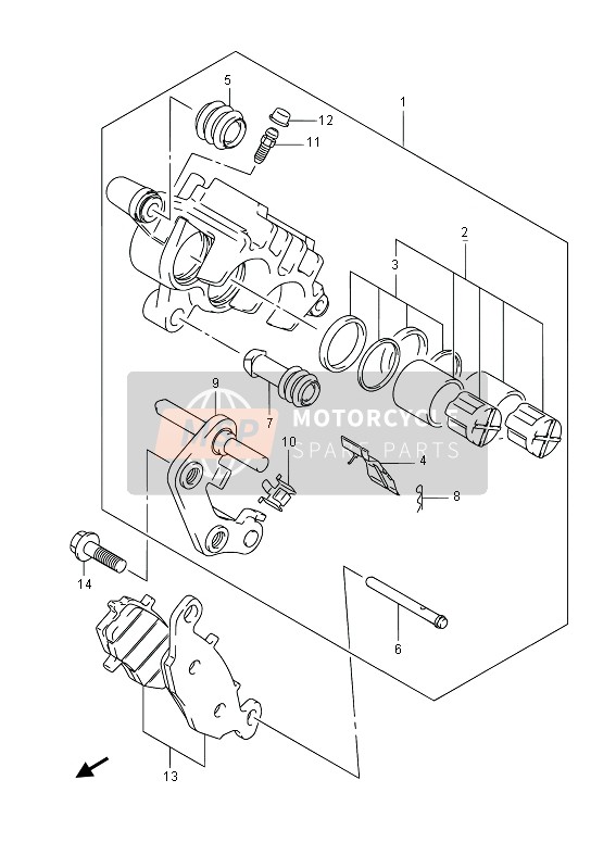 Suzuki VZ800 INTRUDER 2013 BREMSSATTEL VORNE für ein 2013 Suzuki VZ800 INTRUDER