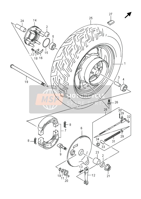 Suzuki VZ800 INTRUDER 2013 Rear Wheel for a 2013 Suzuki VZ800 INTRUDER