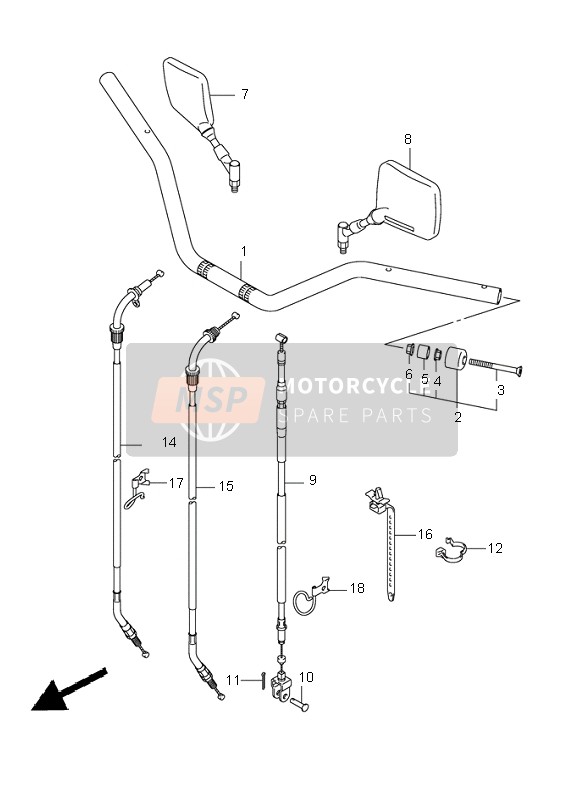 Suzuki RV125 VANVAN 2007 Handlebar for a 2007 Suzuki RV125 VANVAN