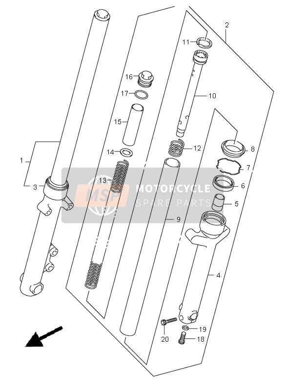 Suzuki RV125 VANVAN 2007 Ammortizzatore forcella anteriore per un 2007 Suzuki RV125 VANVAN