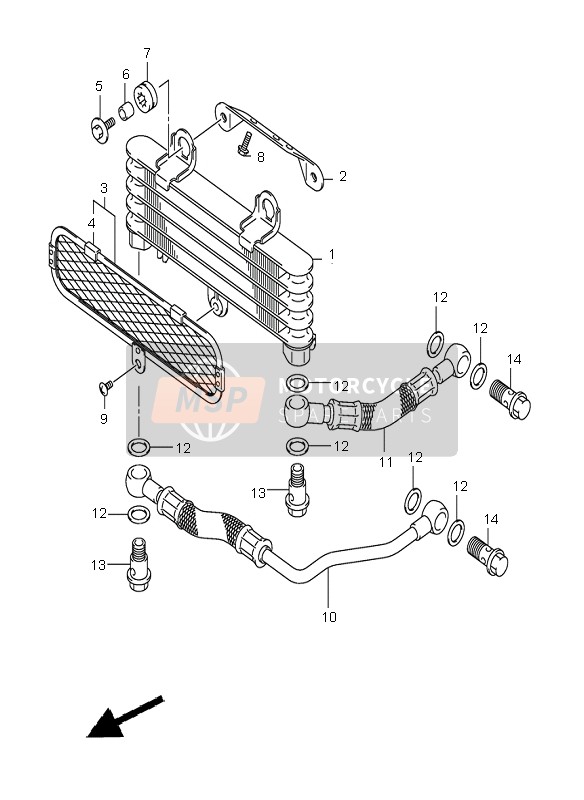 Suzuki SV650(N)(S)(NA)(SA) 2007 Refroidisseur d'huile pour un 2007 Suzuki SV650(N)(S)(NA)(SA)