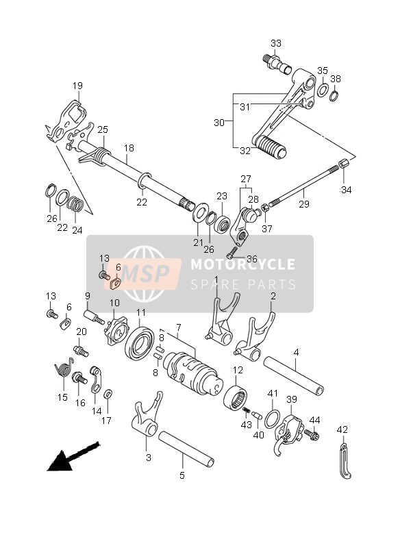 Suzuki SV650(N)(S)(NA)(SA) 2007 Changement de vitesse pour un 2007 Suzuki SV650(N)(S)(NA)(SA)