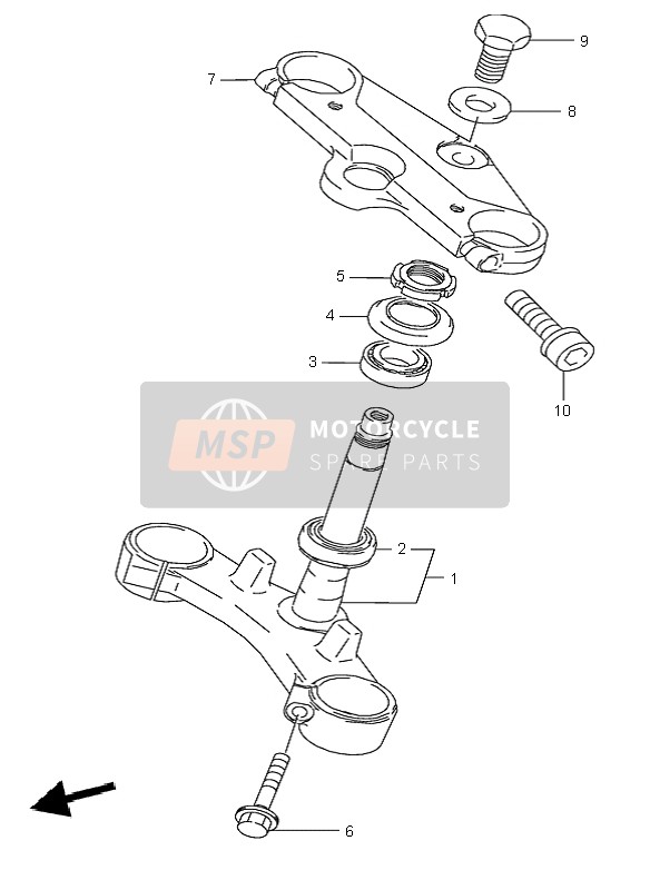 Suzuki GSX600F 1996 Tige de direction pour un 1996 Suzuki GSX600F