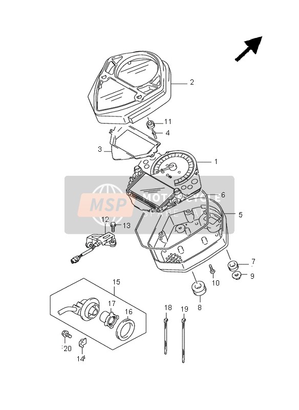 Suzuki SV650(N)(S)(NA)(SA) 2007 Tachimetro (SV650SA-SUA) per un 2007 Suzuki SV650(N)(S)(NA)(SA)