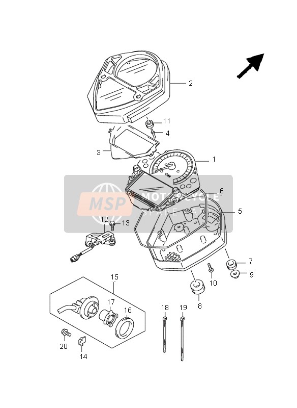 Suzuki SV650(N)(S)(NA)(SA) 2007 TACHOMETER (SV650S-SU) für ein 2007 Suzuki SV650(N)(S)(NA)(SA)