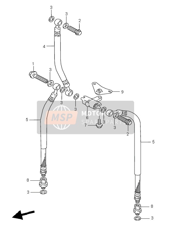 Suzuki GSX600F 1996 Manguera de freno delantero para un 1996 Suzuki GSX600F