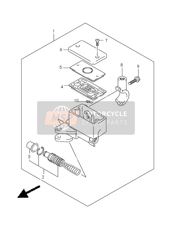 Suzuki SV650(N)(S)(NA)(SA) 2007 Pompa freno anteriore (SV650A-UA) per un 2007 Suzuki SV650(N)(S)(NA)(SA)