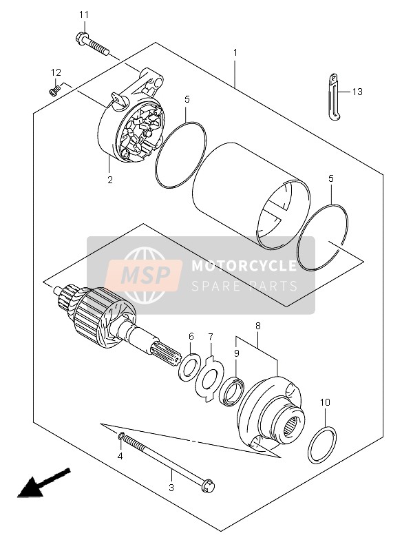 Suzuki VL125 INTRUDER 2007 Starting Motor for a 2007 Suzuki VL125 INTRUDER