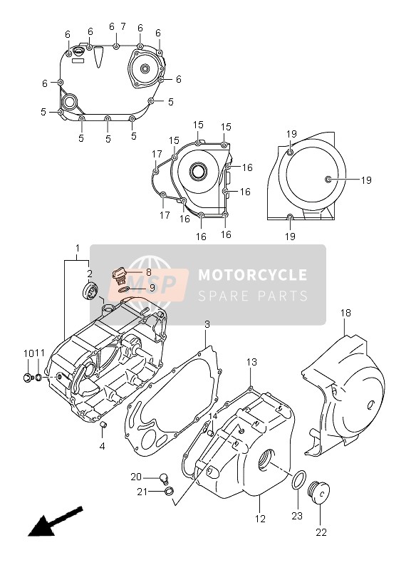 Suzuki VL250 INTRUDER 2007 KURBELGEHÄUSEABDECKUNG für ein 2007 Suzuki VL250 INTRUDER