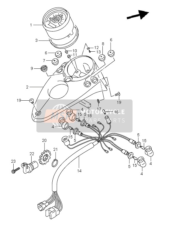 Suzuki VL250 INTRUDER 2007 TACHOMETER für ein 2007 Suzuki VL250 INTRUDER