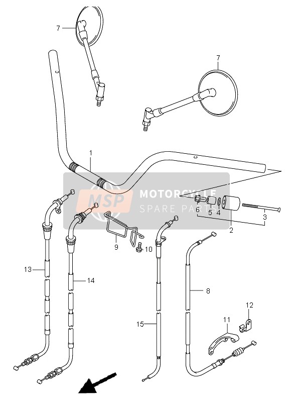 Suzuki VL250 INTRUDER 2007 Handlebar for a 2007 Suzuki VL250 INTRUDER