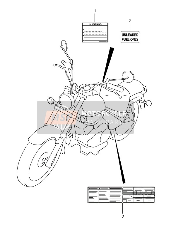 Suzuki VL250 INTRUDER 2007 Label for a 2007 Suzuki VL250 INTRUDER