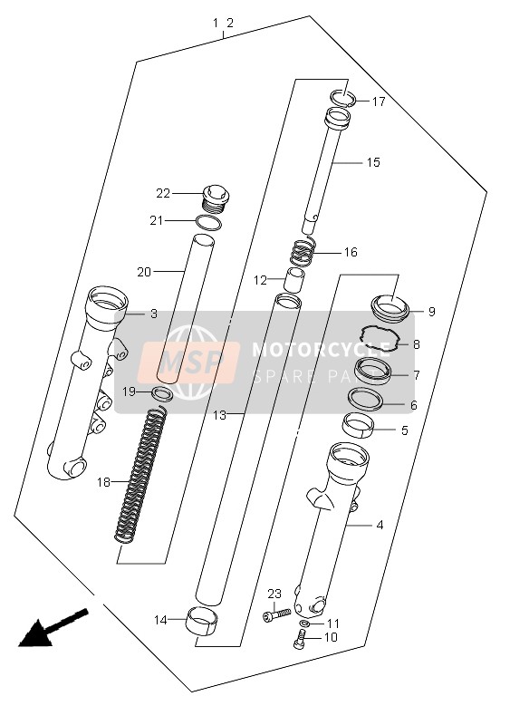 Suzuki VL250 INTRUDER 2007 Front Fork Damper for a 2007 Suzuki VL250 INTRUDER