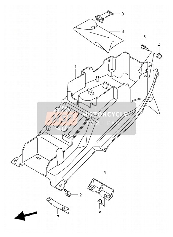 Suzuki GSX1300R HAYABUSA 1999 Parafango posteriore per un 1999 Suzuki GSX1300R HAYABUSA