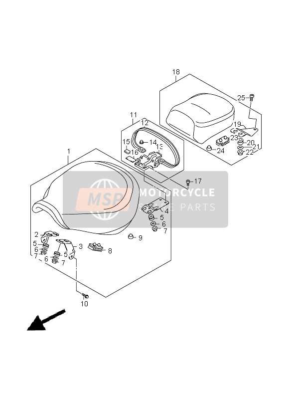 Suzuki VL1500 INTRUDER LC 2007 Posto A Sedere per un 2007 Suzuki VL1500 INTRUDER LC