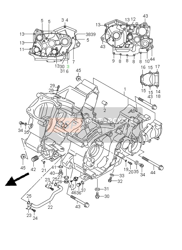 Suzuki VZ800(Z) INTRUDER 2007 Caja Del Cigüeñal para un 2007 Suzuki VZ800(Z) INTRUDER