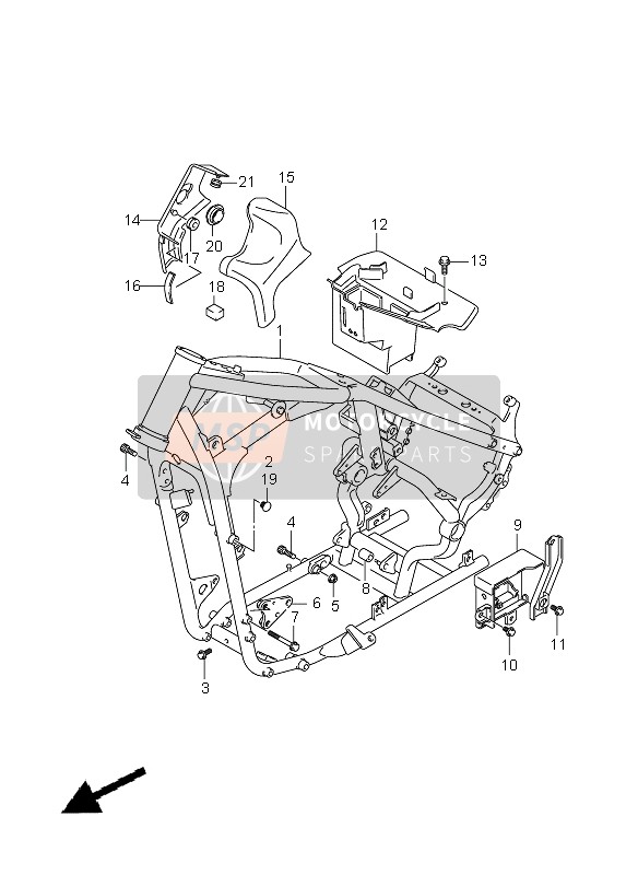 Suzuki VZ800(Z) INTRUDER 2007 Frame for a 2007 Suzuki VZ800(Z) INTRUDER