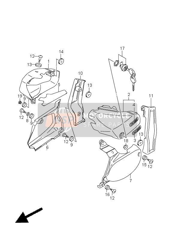 Suzuki VZ800(Z) INTRUDER 2007 Frame Cover (VZ800) for a 2007 Suzuki VZ800(Z) INTRUDER