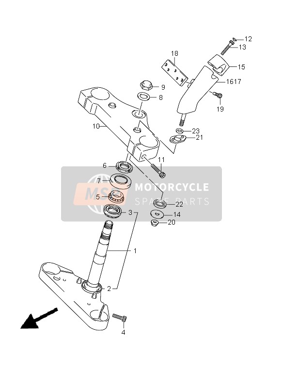 Suzuki VZ800(Z) INTRUDER 2007 Tige de direction pour un 2007 Suzuki VZ800(Z) INTRUDER