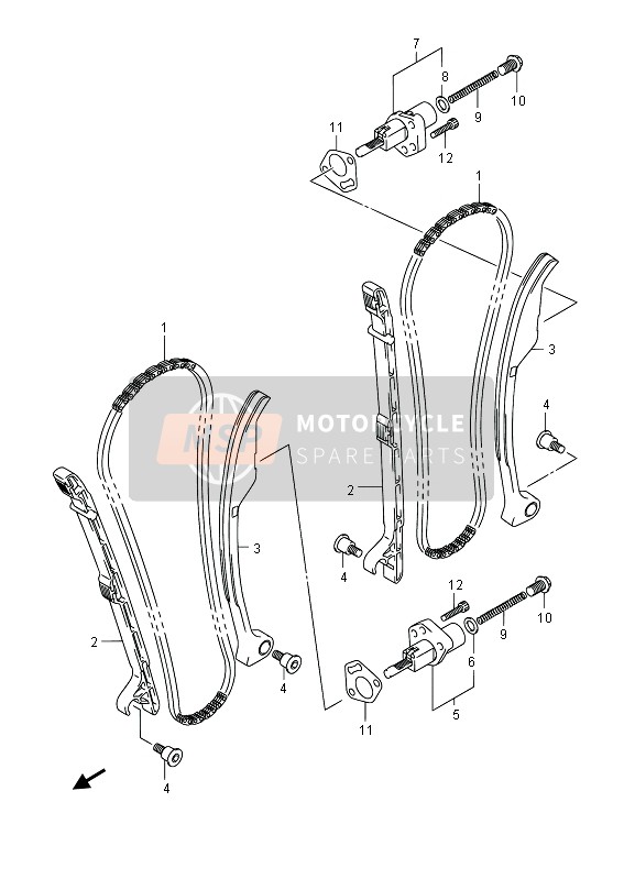 Suzuki VZ1500 INTRUDER 2013 Cam Chain for a 2013 Suzuki VZ1500 INTRUDER