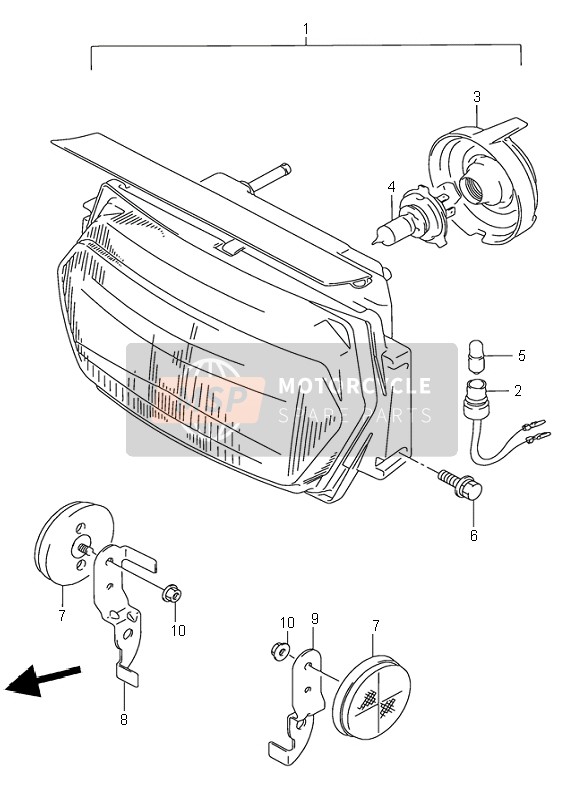 Suzuki GSX750F 1996 Headlamp for a 1996 Suzuki GSX750F