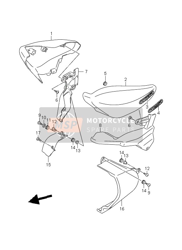 Suzuki VZR1800R(Z) (M1800) INTRUDER 2007 Side Cover (VZR1800-U2) for a 2007 Suzuki VZR1800R(Z) (M1800) INTRUDER