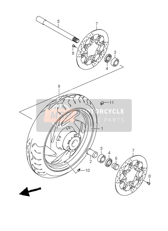 Suzuki VZR1800R(Z) (M1800) INTRUDER 2007 Front Wheel for a 2007 Suzuki VZR1800R(Z) (M1800) INTRUDER