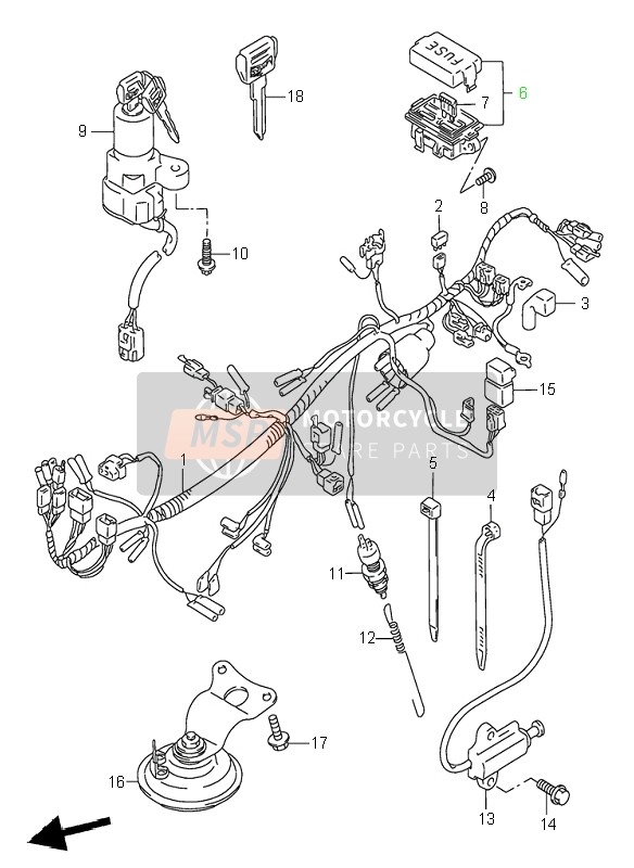 Suzuki GSX750F 1996 Wiring Harness for a 1996 Suzuki GSX750F