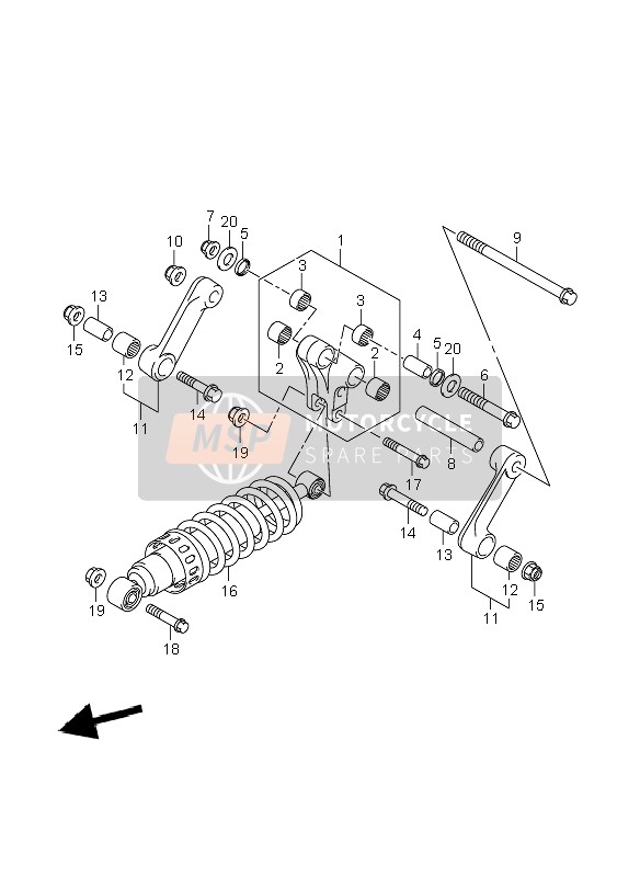 Suzuki VZR1800R(Z) (M1800) INTRUDER 2007 Rear Cushion Lever for a 2007 Suzuki VZR1800R(Z) (M1800) INTRUDER