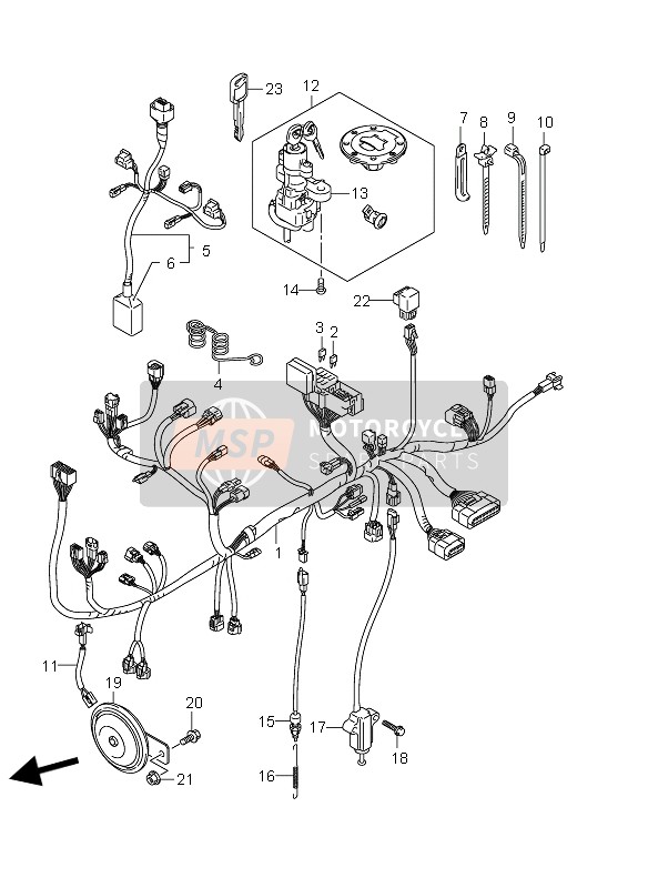 Suzuki DL650A V-STROM 2008 Wiring Harness (DL650-U3) for a 2008 Suzuki DL650A V-STROM