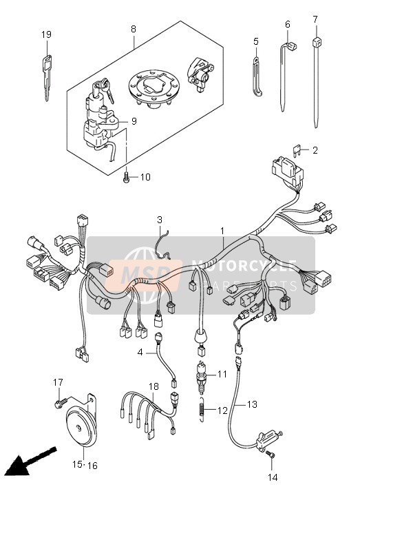 Suzuki GSF1200(N)(S) BANDIT 2001 Wiring Harness (GSF1200) for a 2001 Suzuki GSF1200(N)(S) BANDIT