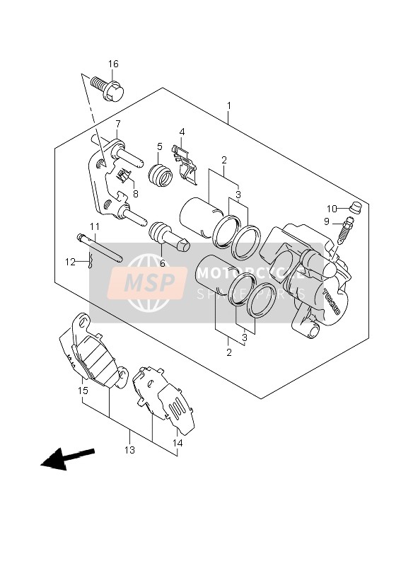 Suzuki DL650A V-STROM 2008 BREMSSATTEL VORNE für ein 2008 Suzuki DL650A V-STROM