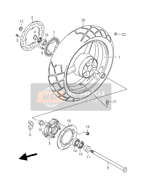 Roue arrière (DL650A)