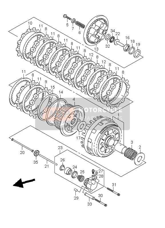 Suzuki DL1000 V-STROM 2008 Embrayage pour un 2008 Suzuki DL1000 V-STROM