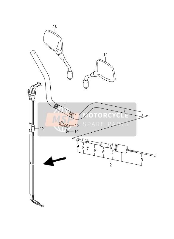 Suzuki DL1000 V-STROM 2008 Guidon pour un 2008 Suzuki DL1000 V-STROM