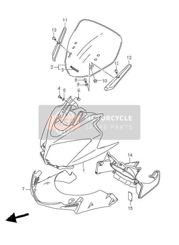 Suzuki DL1000 V-STROM 2008 Cowling Body for a 2008 Suzuki DL1000 V-STROM